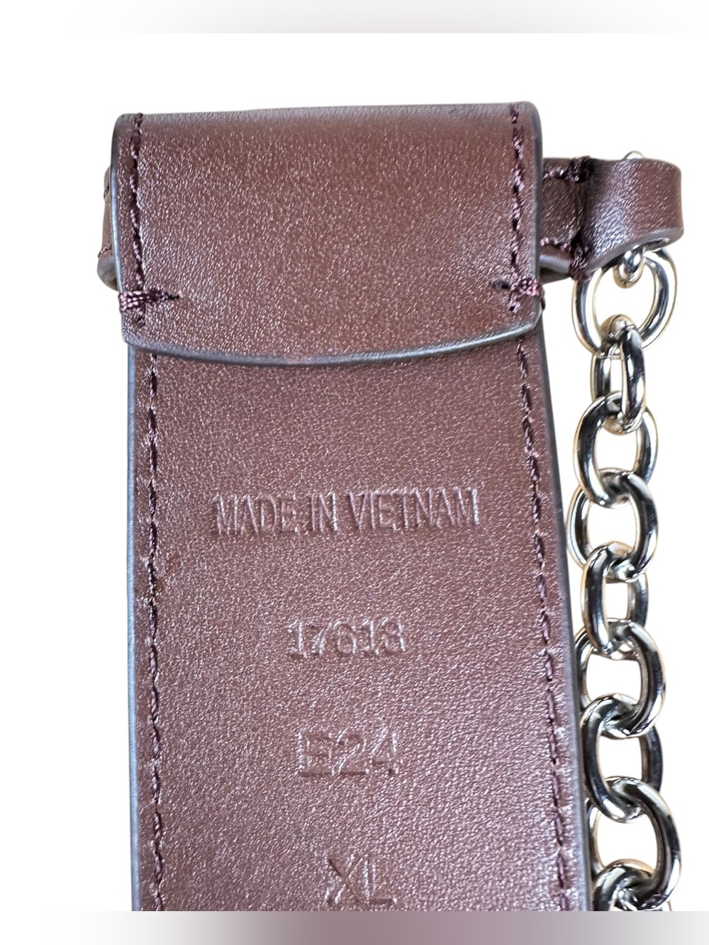 RALPH LAUREN Logo Flip-Lock Chain-Embellished Wide Leather Belt - Picture 7 of 9